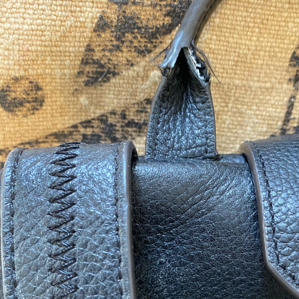 Aimee Kestenberg Black Leather Bag with White Zipper - Picture 6 of 7